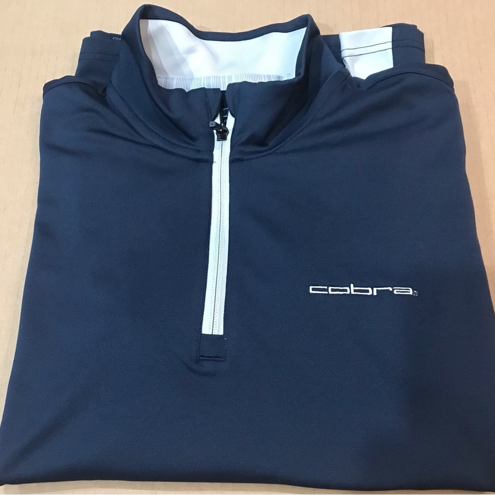 Puma Navy and White Quarter-Zip Pullover